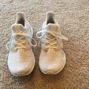 White and Pearl Adidas Ultraboost Running Shoe